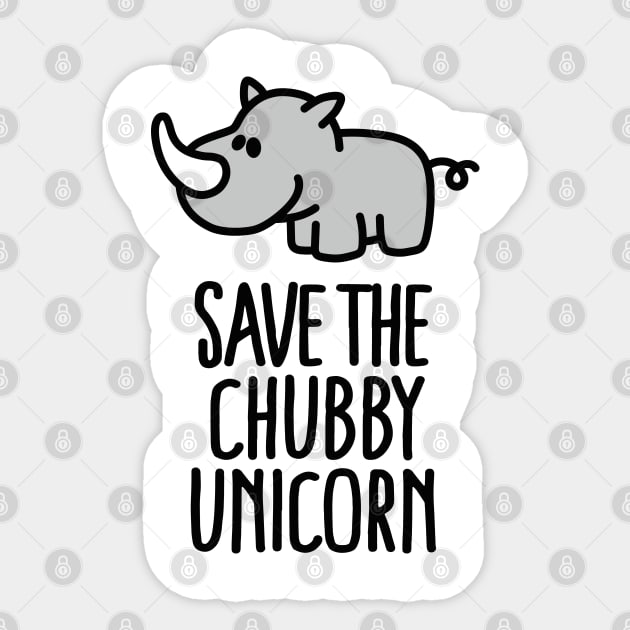 Save the chubby unicorn Sticker by LaundryFactory